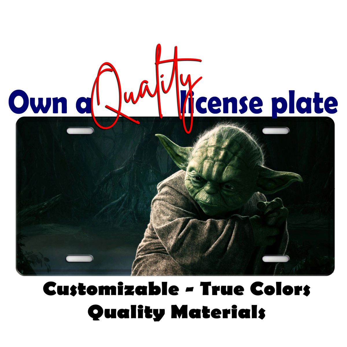 Star Wars Yoda Epic Your license plate frame Car Moped Bike Key Luggage Tag