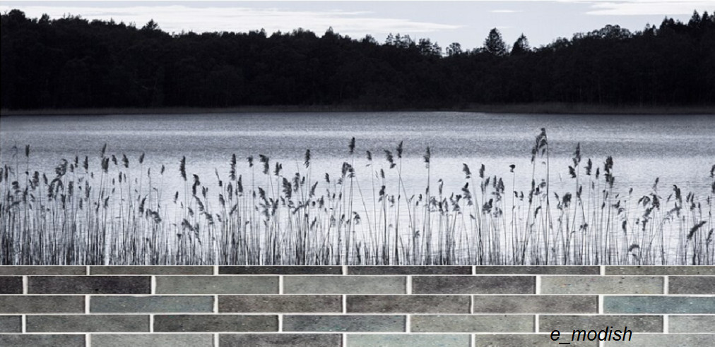 IKEA BJÖRKSTA BJORKSTA Woodland lake Picture (No Frame), 55 x 22 « 