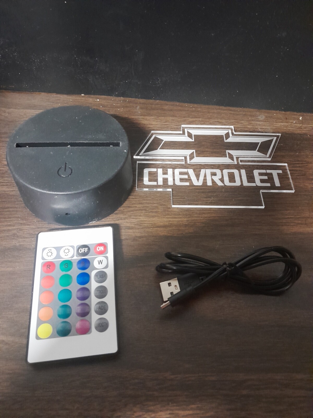 Edge Lit Tabletop Sign, Multi-Colored LED, Desk Lamp, Night Light Chevrolet