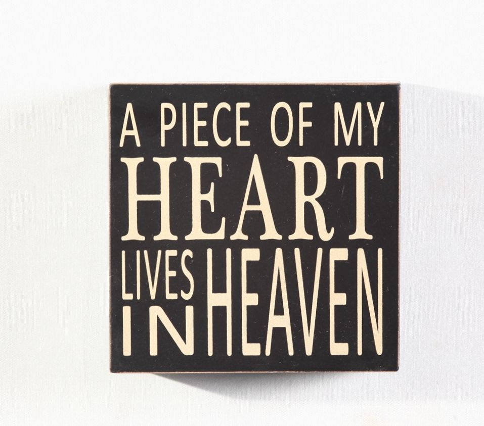 « A Piece Of My Heart Lives in Heaven » Wood Box Sign 5.75&Prime; Home decoration