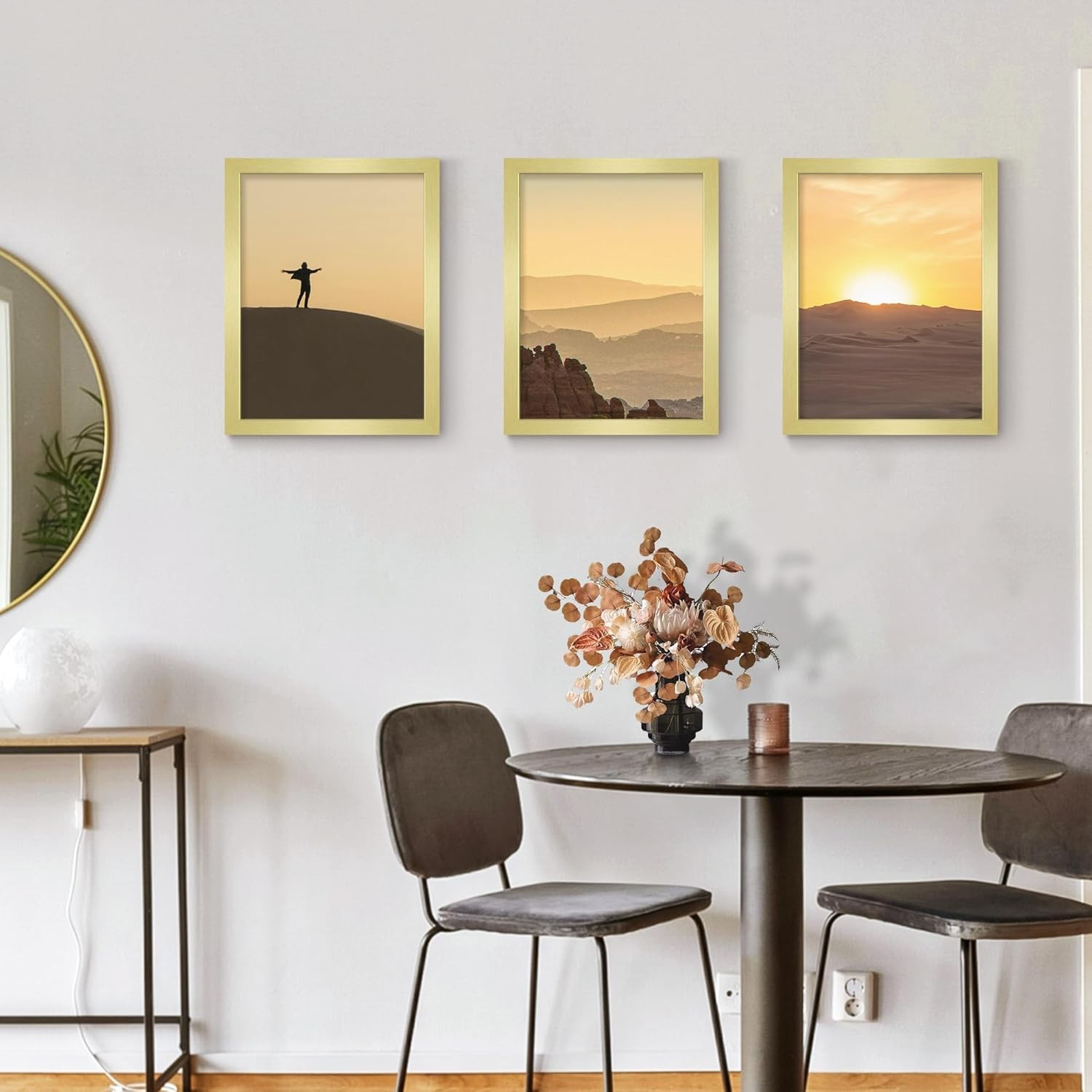 12X16 Picture Frame Gold Classic Frame for Horizontal or Vertical Wall Mounting