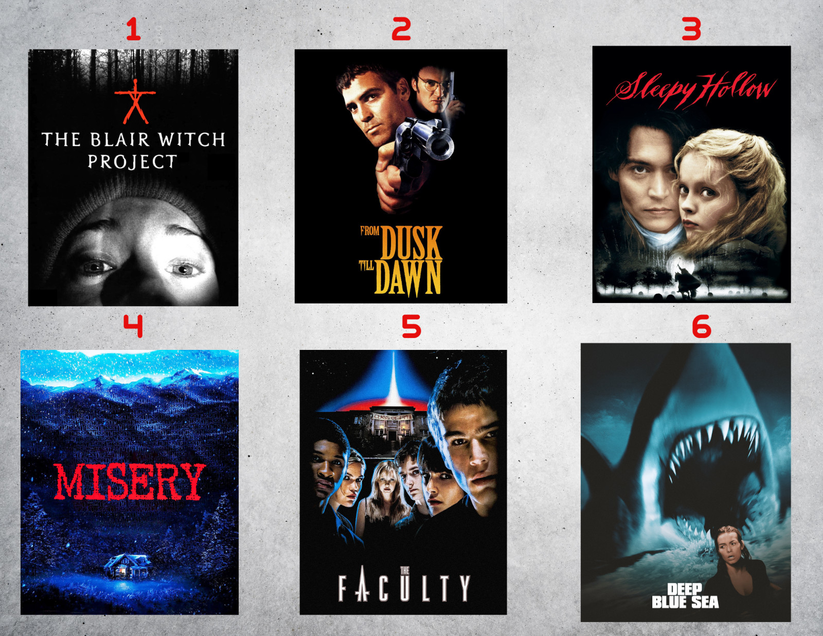 90&rsquo;s Horror Movies Retro Wall Collage Poster Prints
