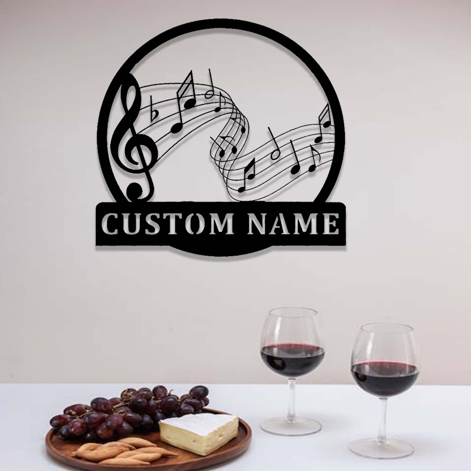 Custom Music Notes Metal Sign, Personalized Name, Music Wall Art Decor Gift
