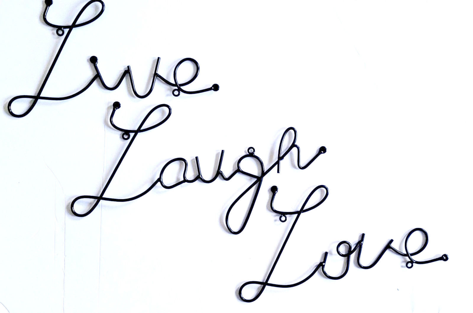 &lsquo;Live Laugh Love&rsquo; Wall Art Decor, 3 Pieces Black Metal Letter Sign Decor