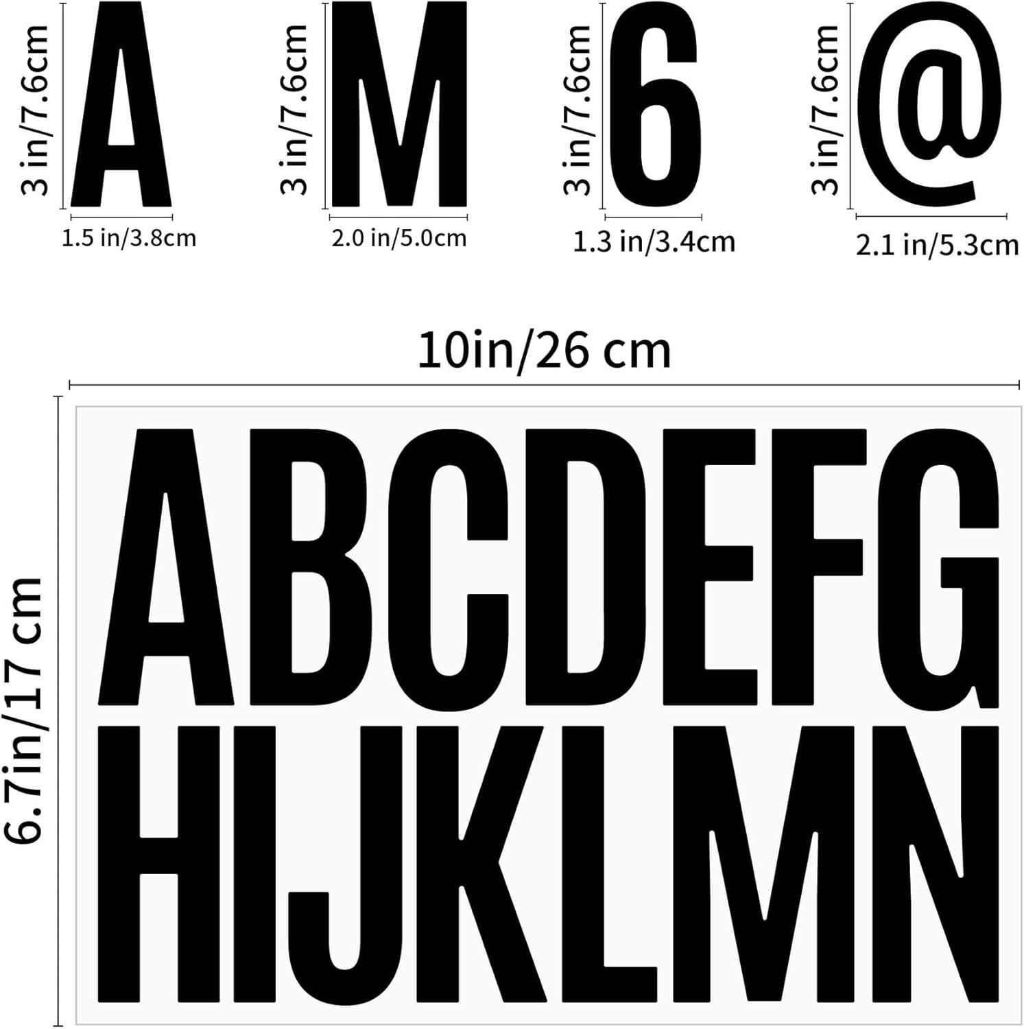 9 Sheets 3&Prime; White Vinyl Letters & Numbers Kit, Self-Adhesive for Mailbox & Signs
