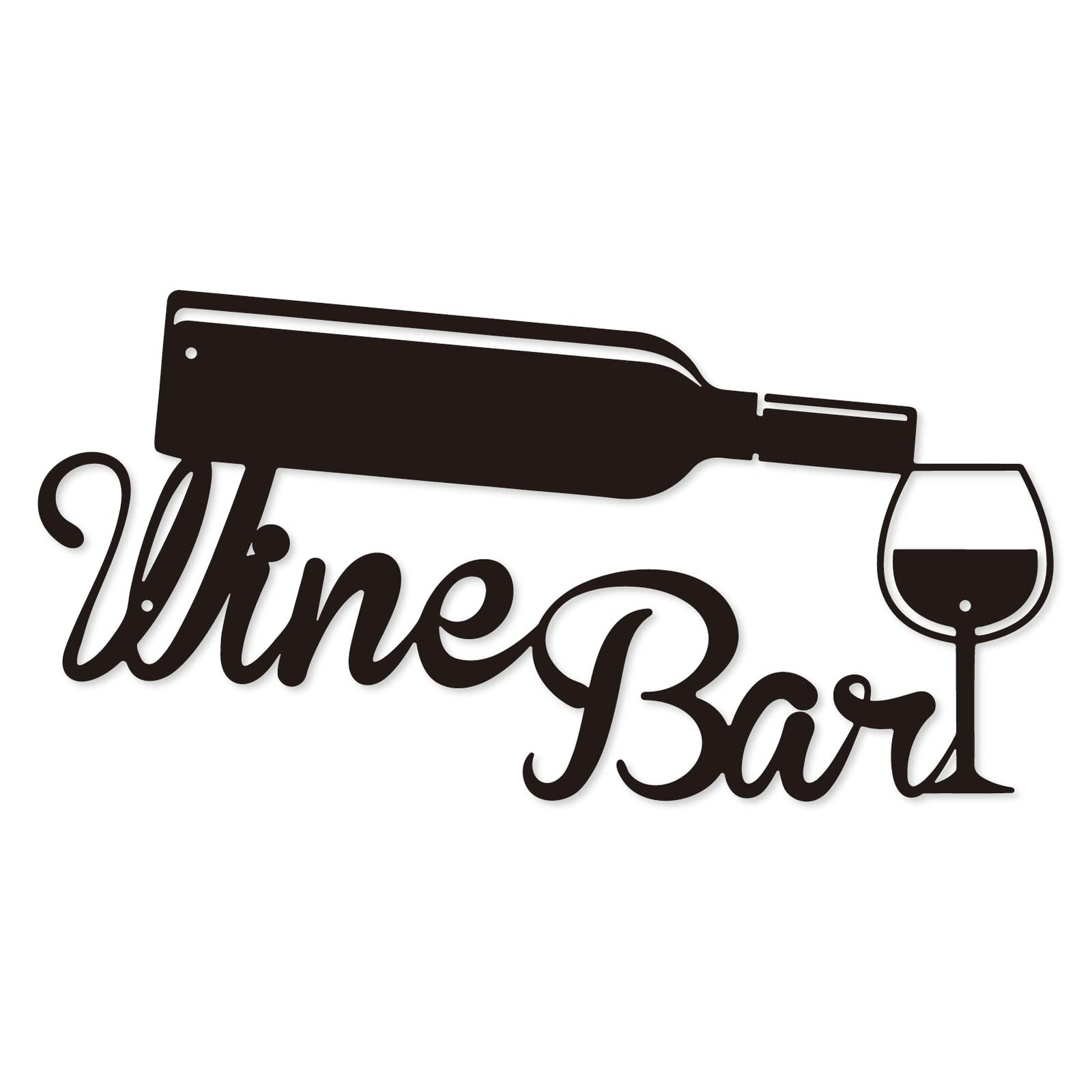 Monlyey Wine Bar Metal Sign for Wall Decor, Vintage 12&Prime;L x 6&Prime;W, Black