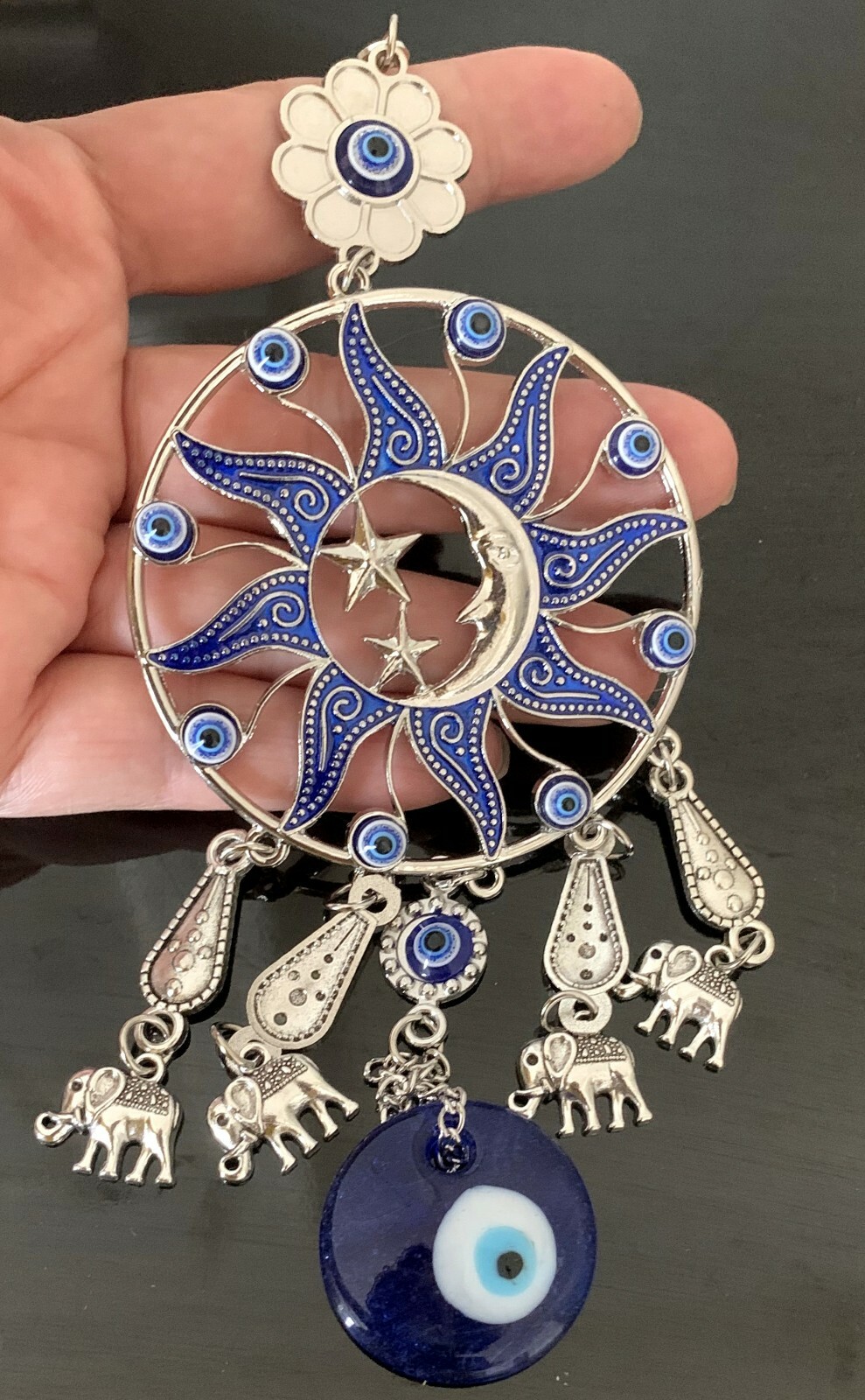 Turkish Blue Evil Eye Protective Wall Hanging Decor Amulet Ornament -7