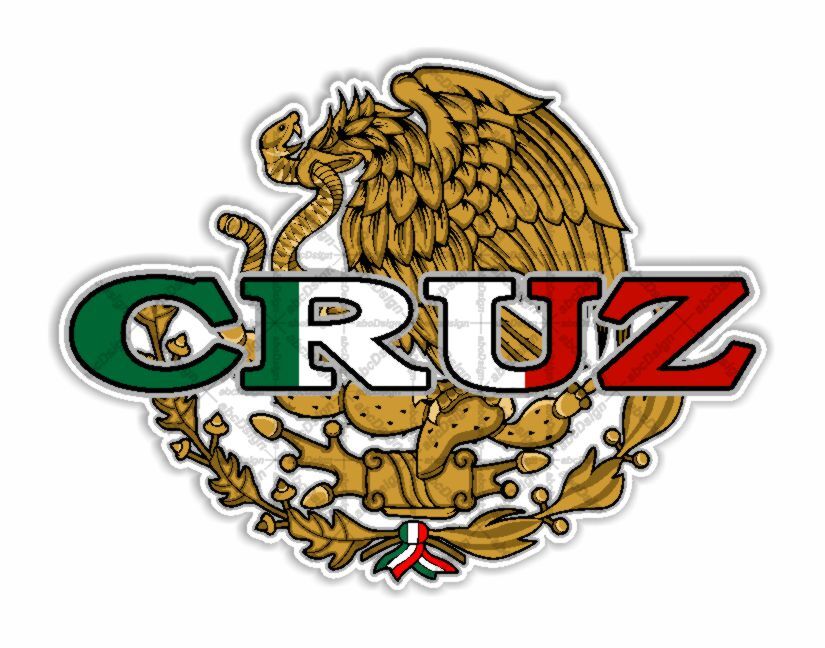 Cruz Mexico Last Name Apellido Surname Precision Cut Decal
