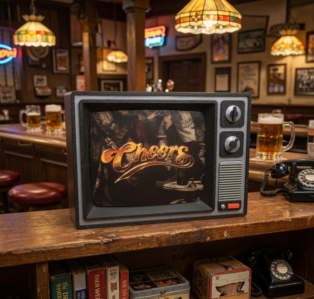 TV Show Cheers Retro TV Display Stand Desk Art