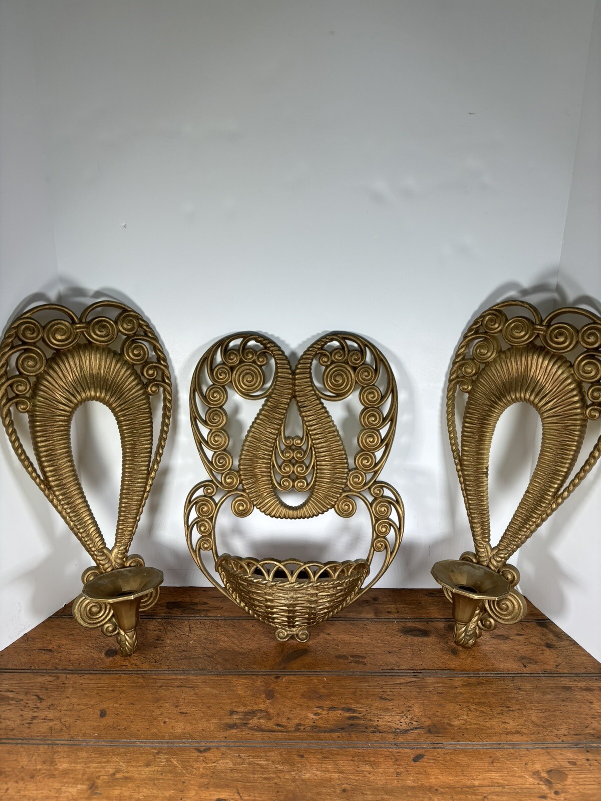 Burwood Wall Hanging Decoration Plastic Golden Bronze Sconce Candlestick Antique