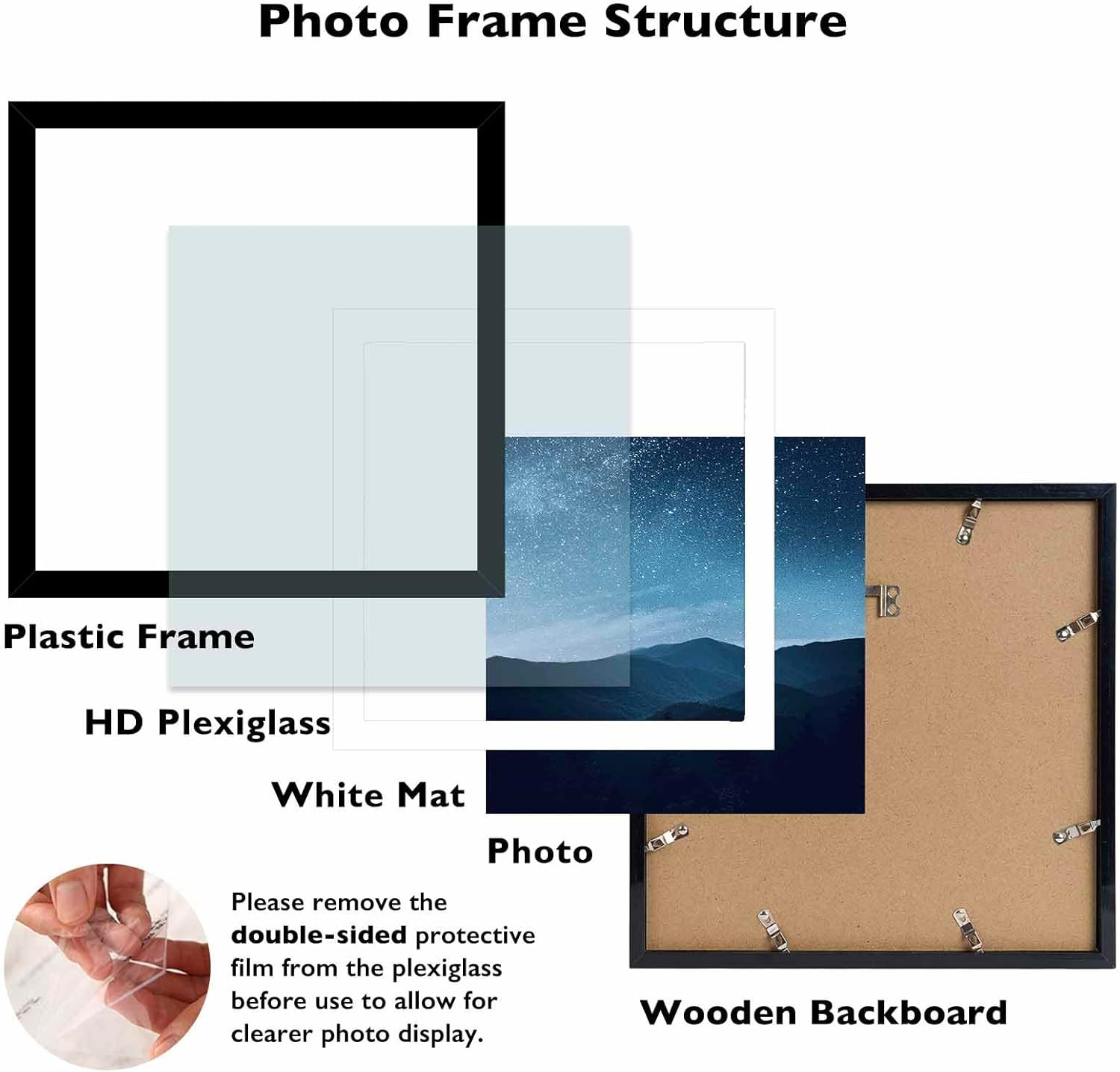 12X12 Picture Frame with Mat for 30 X 30Cm Diamond Art Painting, Display Photo 1