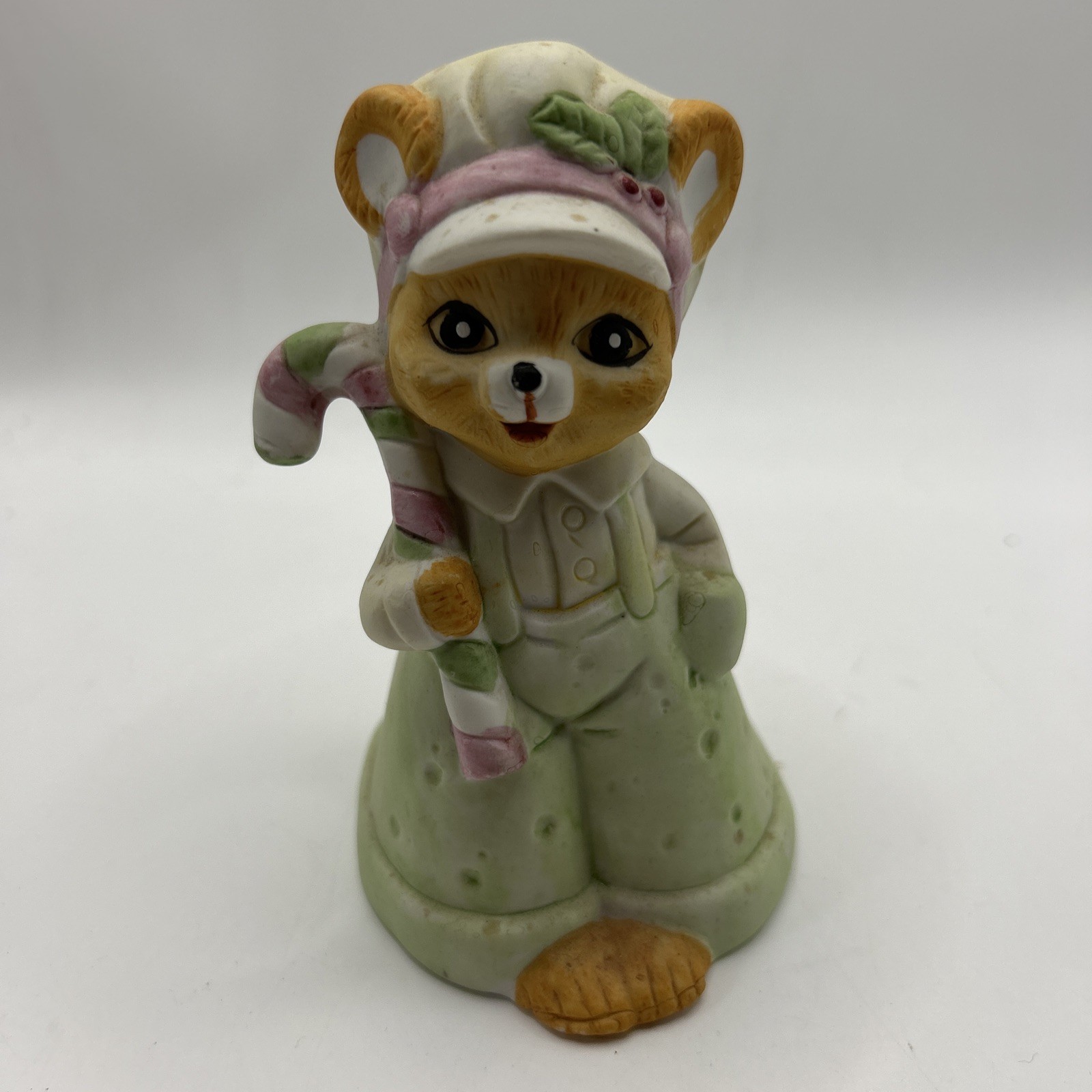 Vintage Christmas Mouse Figurine Bell