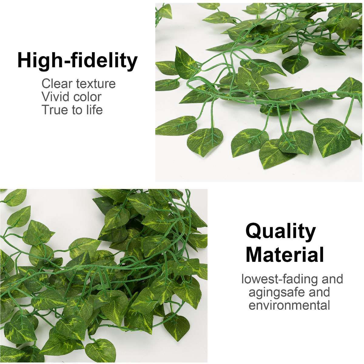 2/4 Pcs Artificial Ivy Leaf Plants Vine Hanging Garland Fake Flower Home Decor