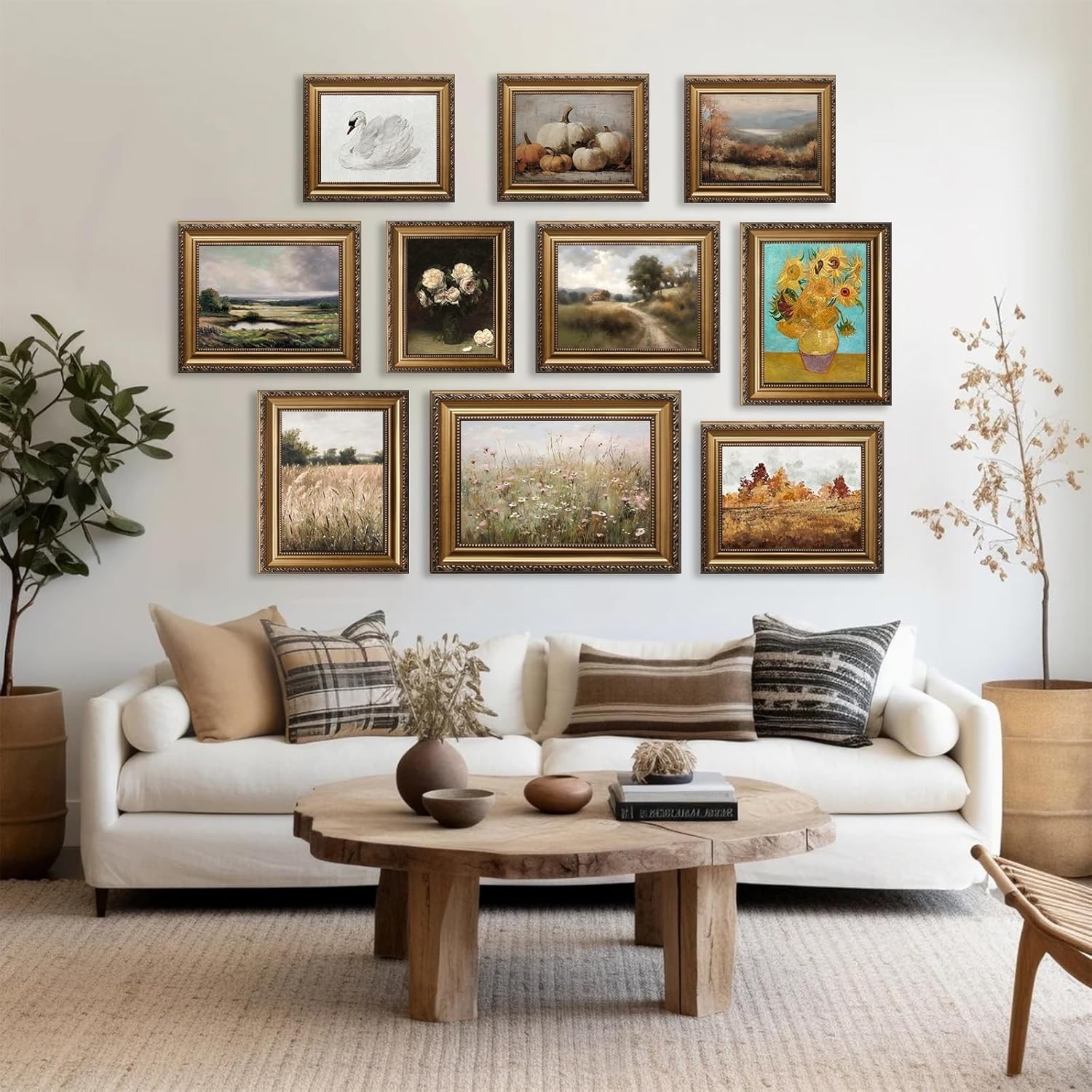 Framed Vintage Landscape Wall Art Print, Country Trails Canvas Decor 12×16