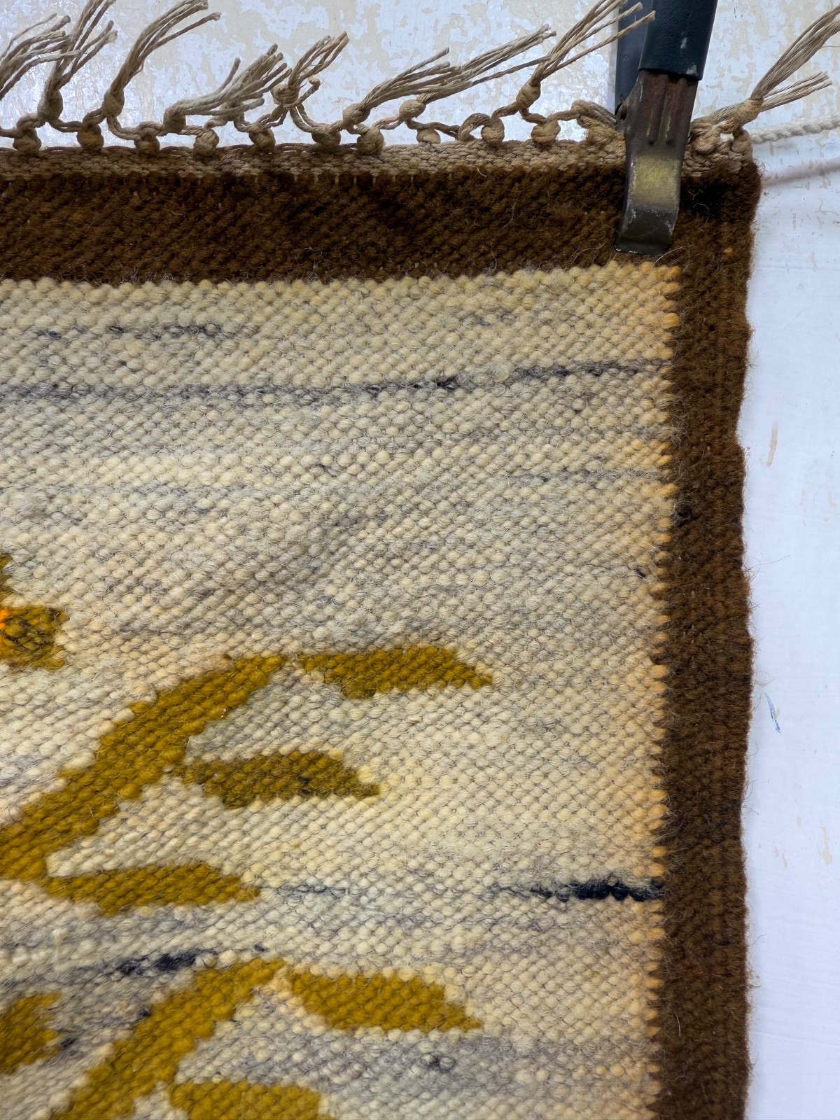 Vintage Beautiful Hand Woven Polish Polandi Wool Weaving Tapestry Kilim Rug