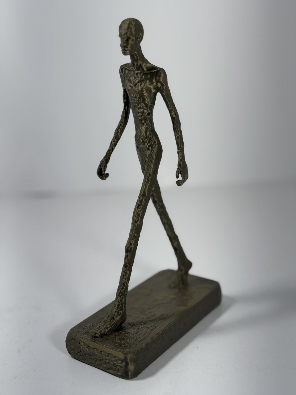 Abstract Walking Man Sculpture Bronze Style Giacometti Inspired Modern Statue