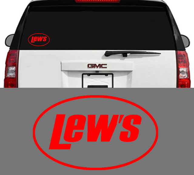 Lew&rsquo;s Fishing Reels & Rods Outdoor Sports Vinyl Decal Sticker Red