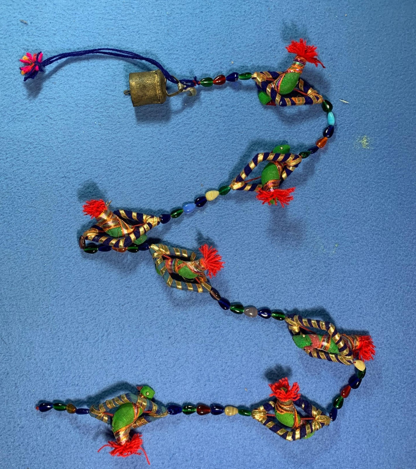 Handmade Indian Ethnic Garland / Door Hanging with Bell & Birds – 38&Prime; long