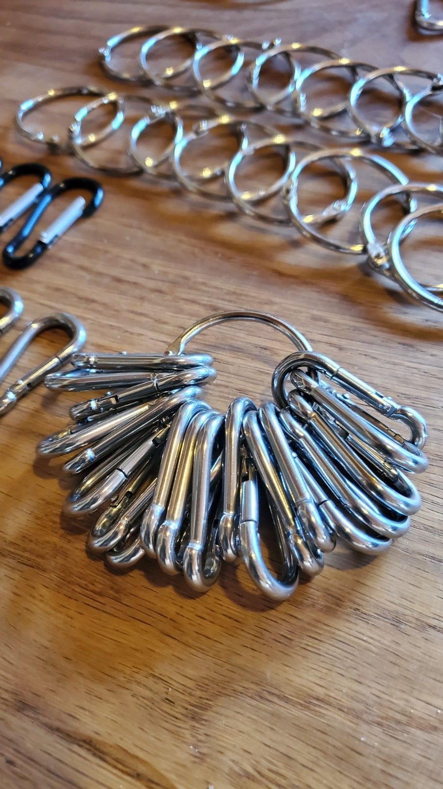 49 PCS Key/Binder Rings, mini accessory carabiner clips, NEW