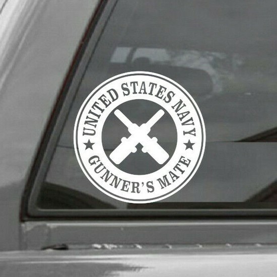 GUNNER&rsquo;S MATE Vinyl Window Decal UNITED STATES NAVY