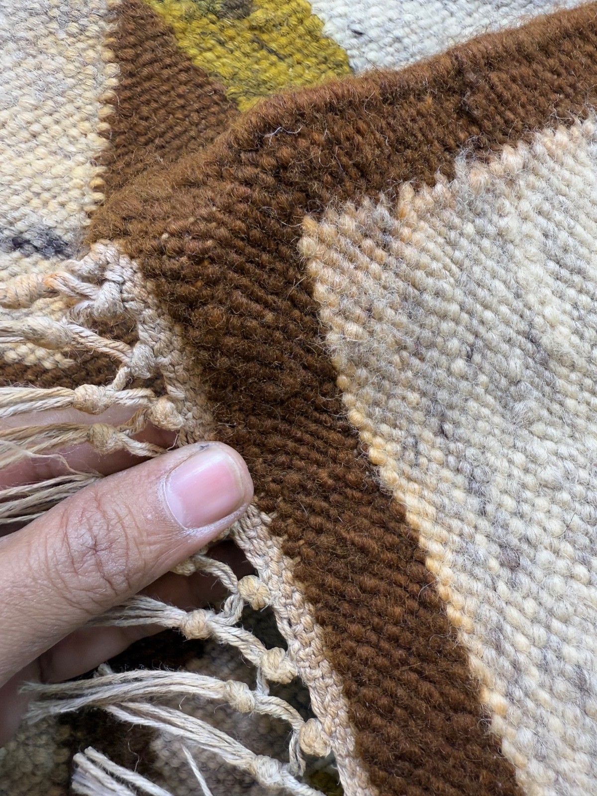 Vintage Beautiful Hand Woven Polish Polandi Wool Weaving Tapestry Kilim Rug