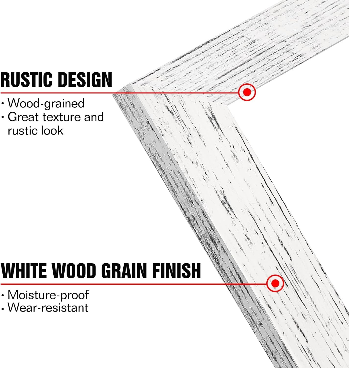 Set of 4 Rustic 5×7 Picture Frames – Distressed Wood Look for Charming Decor