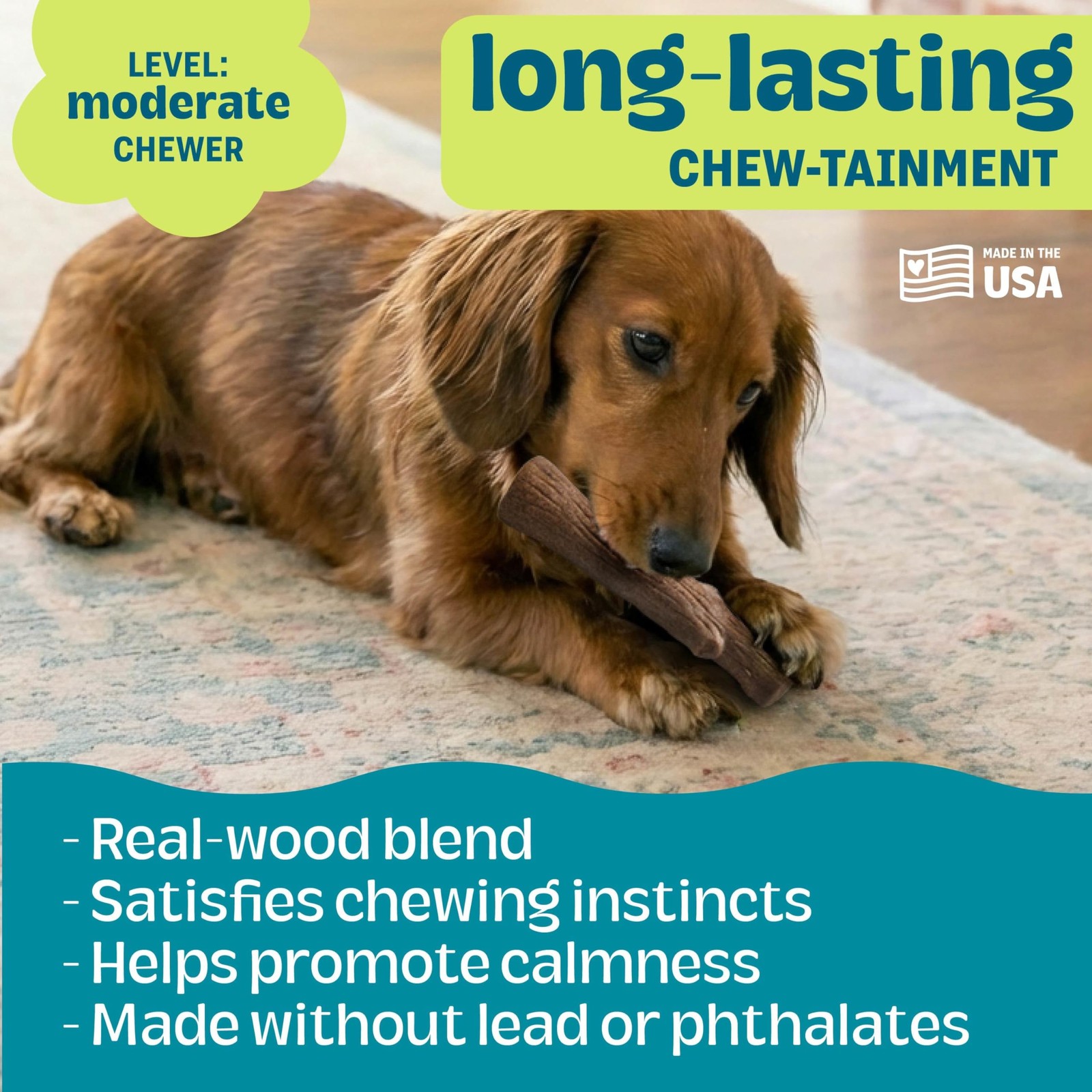 Dogwood Dog Chew Toy – Real-Wood Small (Pack of 1), (Brown)