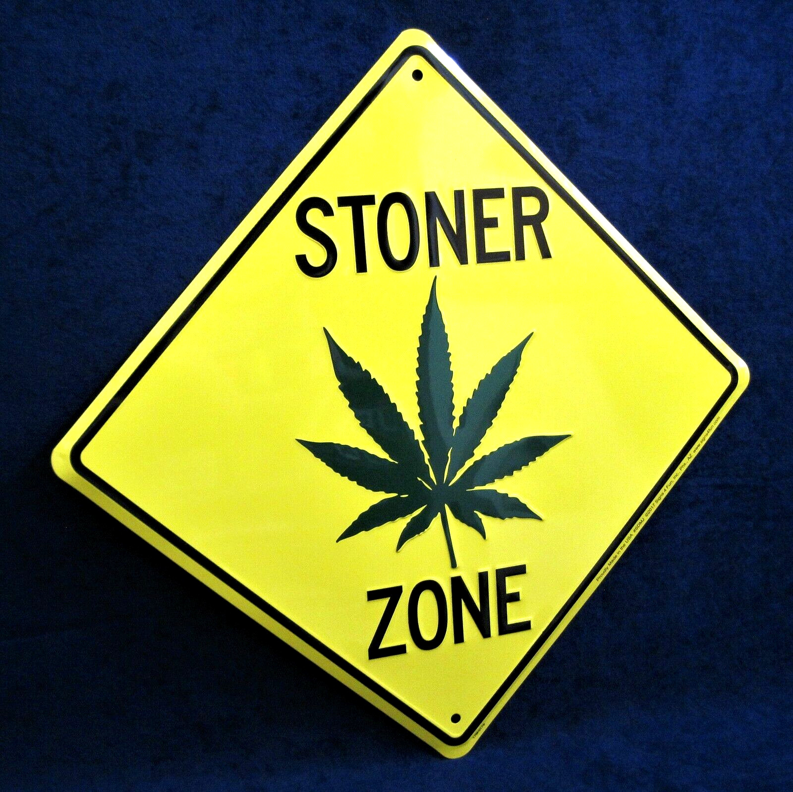 STONER ZONE – *US MADE* – Embossed Metal Sign – Man Cave Garage Shop Bar Decor