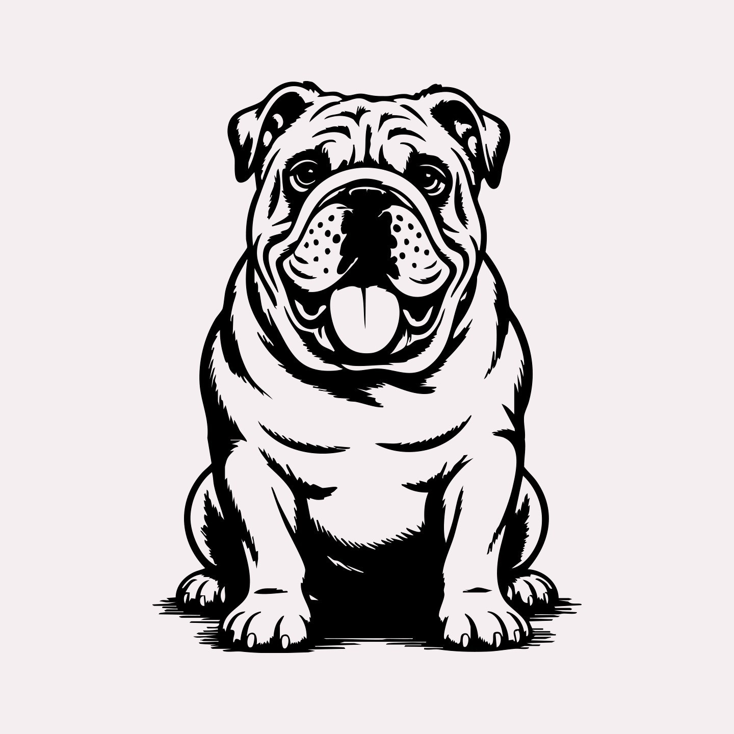 English Bulldog Decal Sticker 4x5in Waterproof Vinyl for Cars Walls Windows B&W