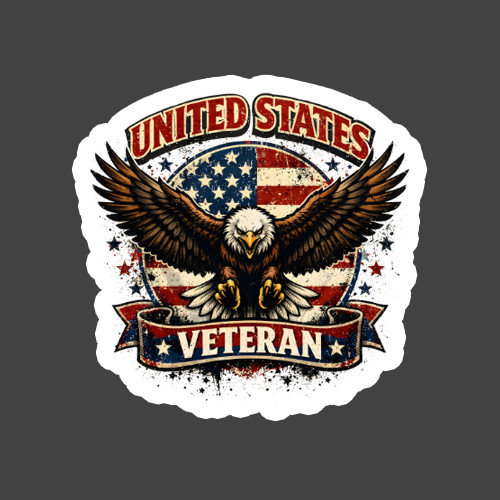 Patriotic Sticker Vinyl Decal US Veteran Eagle Flag Military Pride
