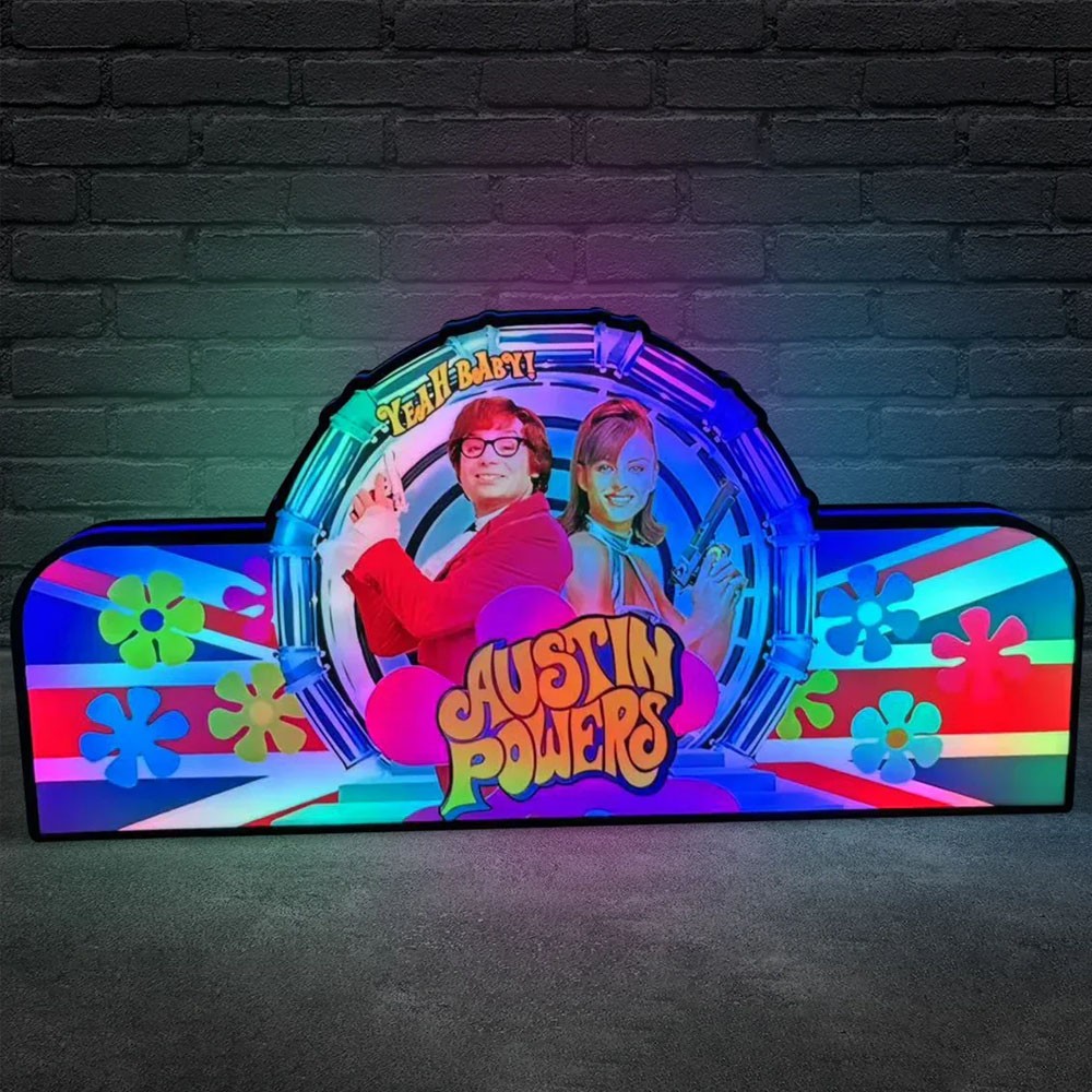 Austin Powers Pinball Topper 3D Printed LED Lightbox for Game Pinball Machine