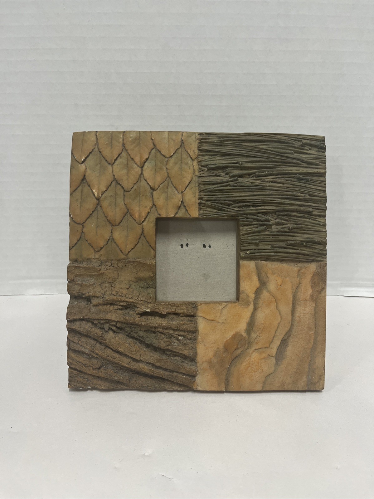 1997 Frameology Fusion Resin 7.5 Square Picture Frame Nature Themed Design
