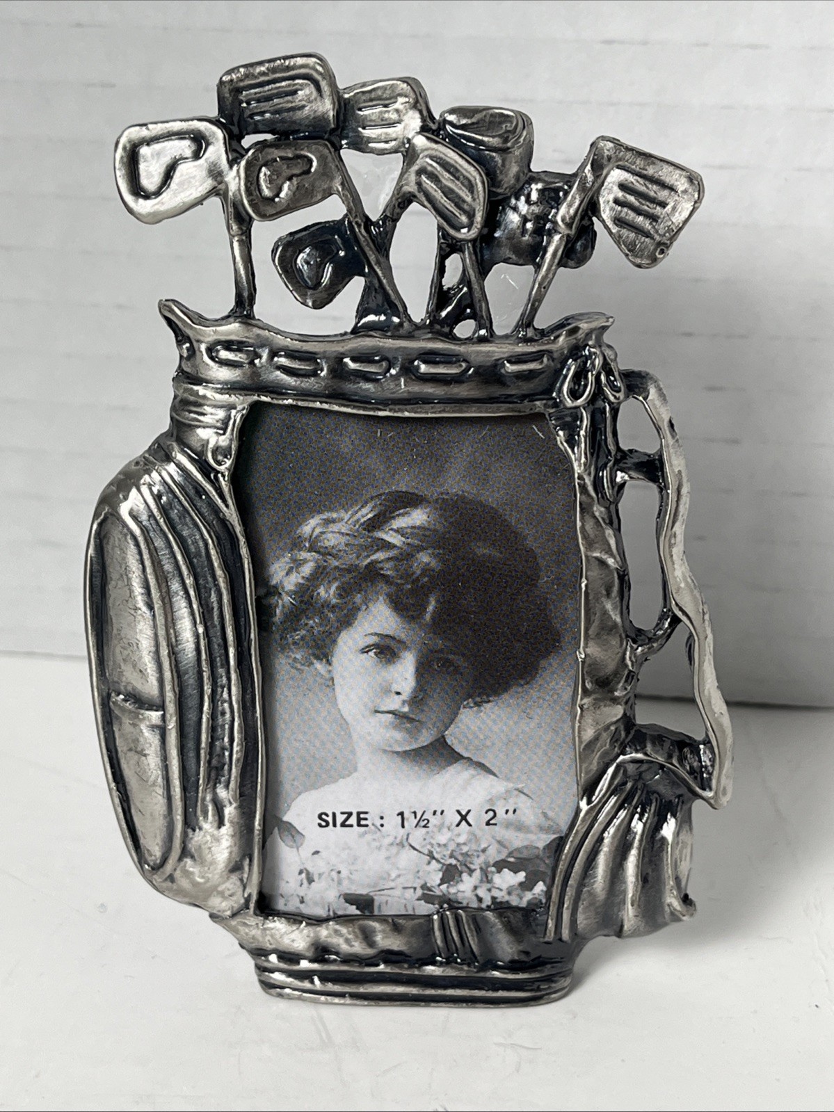 Golf Photo Mini Frame 1.5”x 2” Stand-Up Golfer Theme Gift Metal New In Box