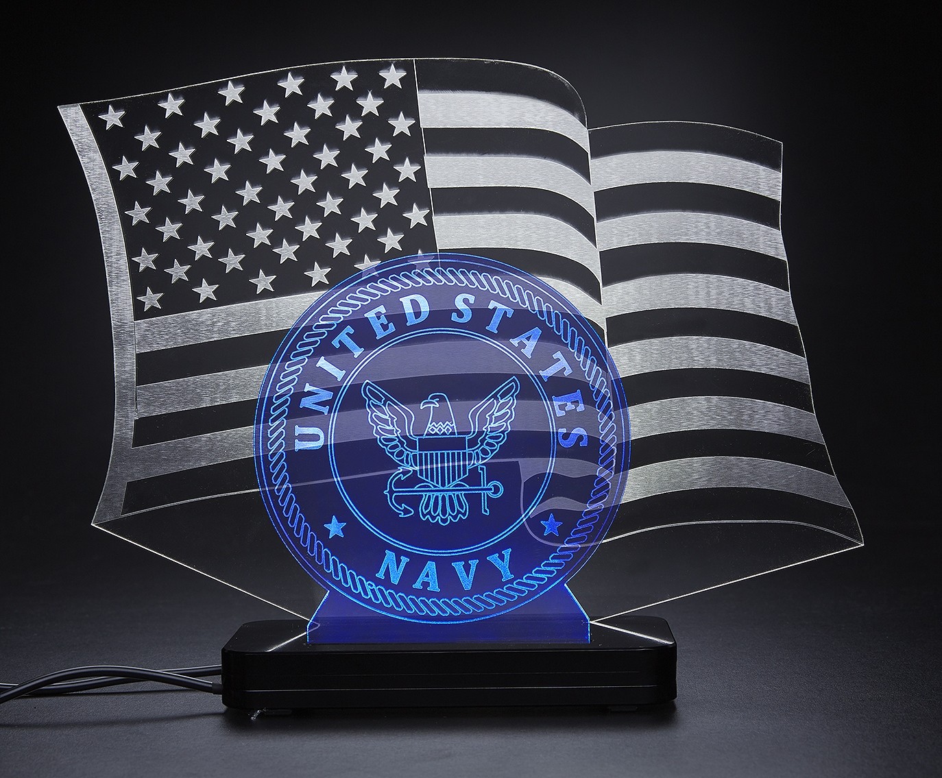 Man Cave, United States Navy, Flag Bar/Desktop Lamp
