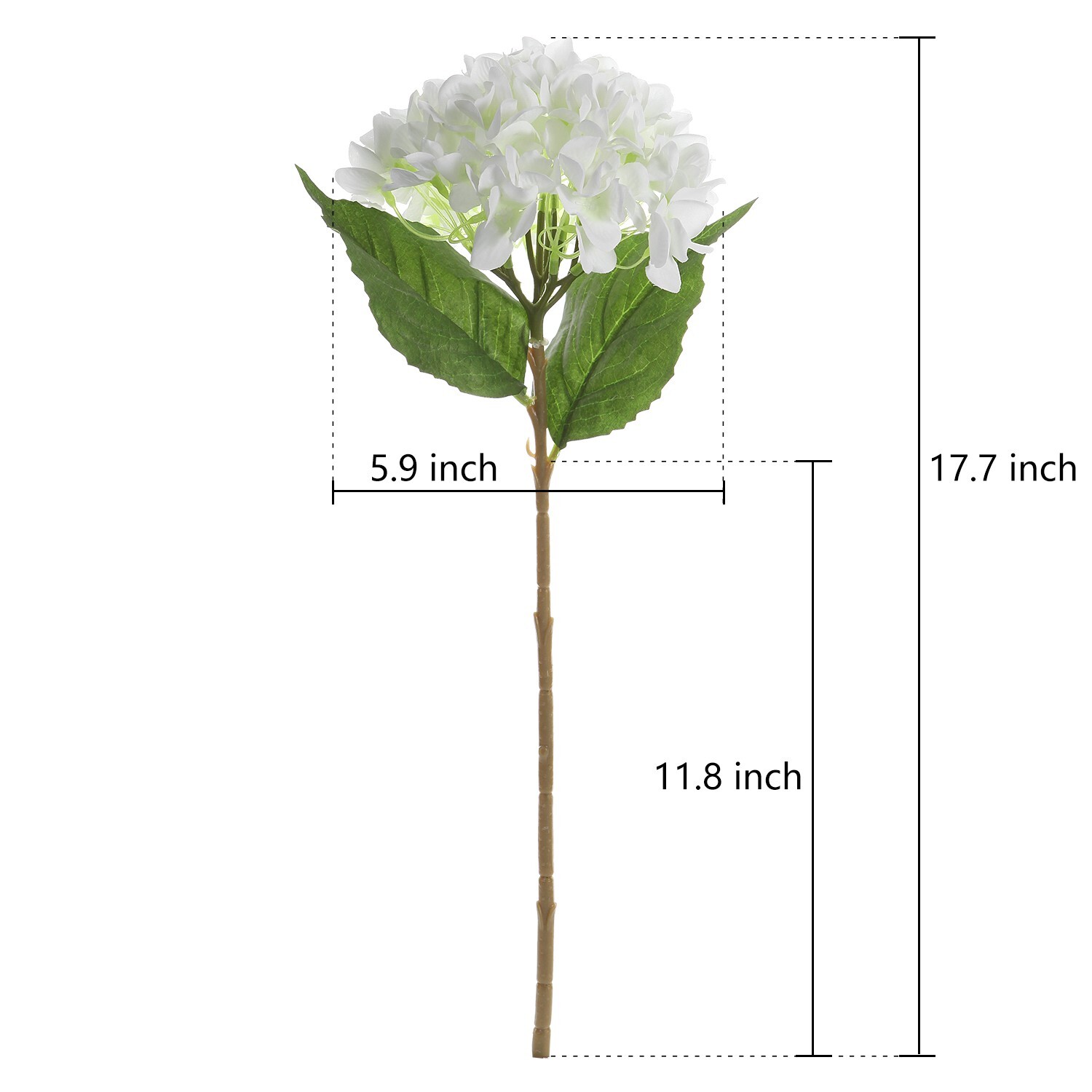 EZFLOWERY 5 Pcs Artificial Silk Hydrangea Flowers 18 » Bouquet Arrangement White