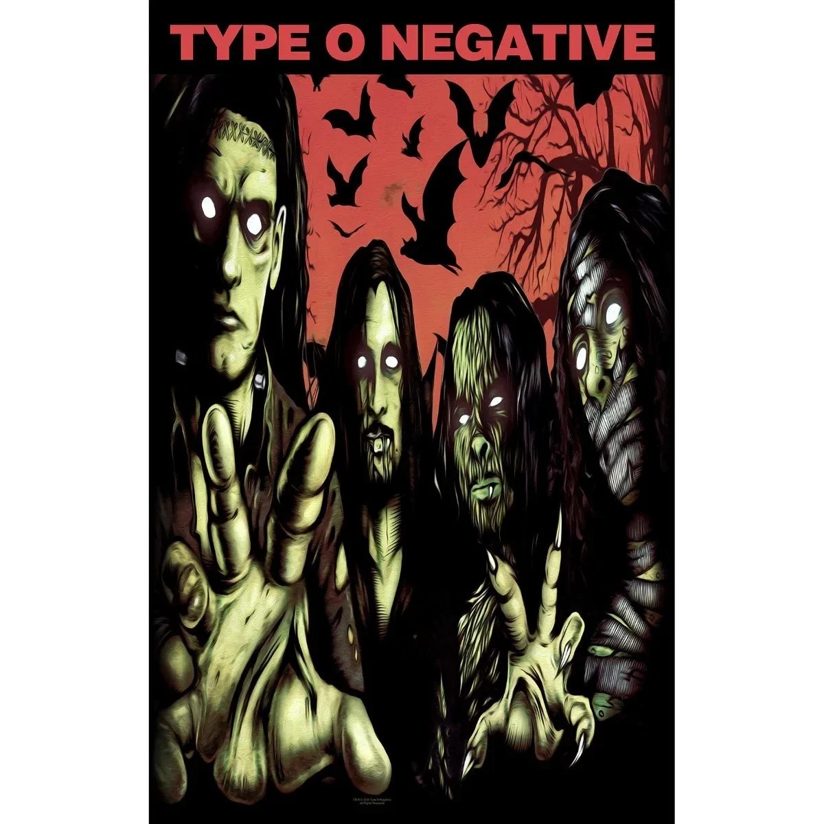 New Popular TYPE O NEGATIVE halloween fabric poster Gift For Fans YG99