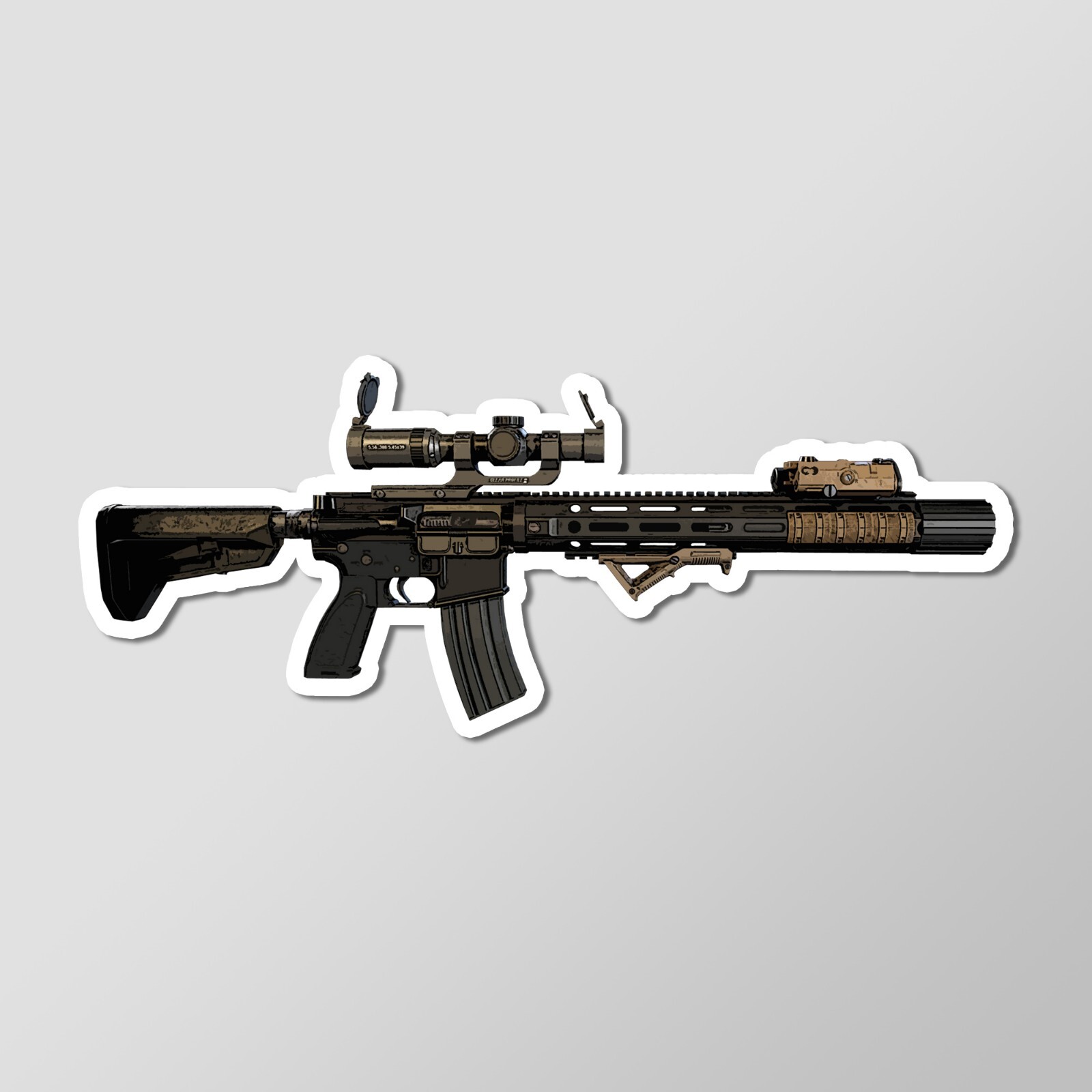 M4 RECCE Rifle Carbine Gun Art – Laptop Sticker Vinyl 4&Prime; Wide