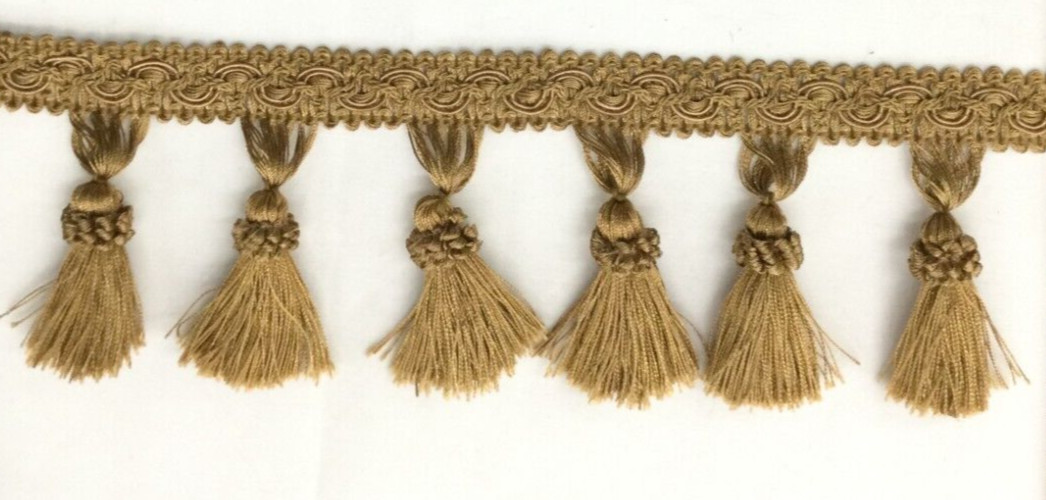 Tassel Fringe Trim 3.5&Prime; for Drapery Curtains Upholstery Pillows/Solid Gold color