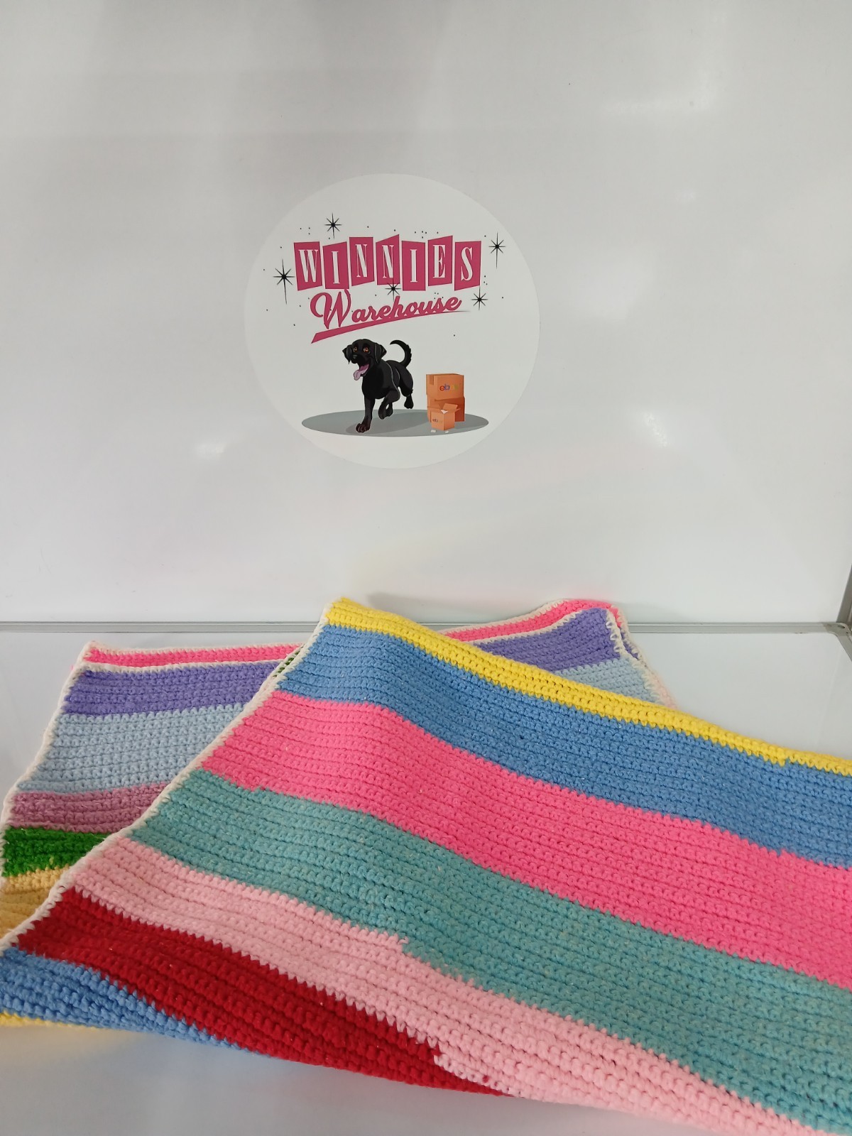 Granny Square 66&Prime; X 19&Prime; Narrow Throw Beautiful Colors