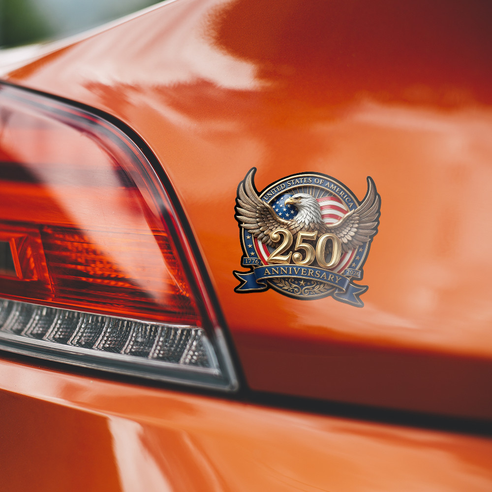 USA 250 Anniversary Bald Eagle Patriotic Vinyl Sticker Decal Car Window (3&Prime;x3&Prime;)