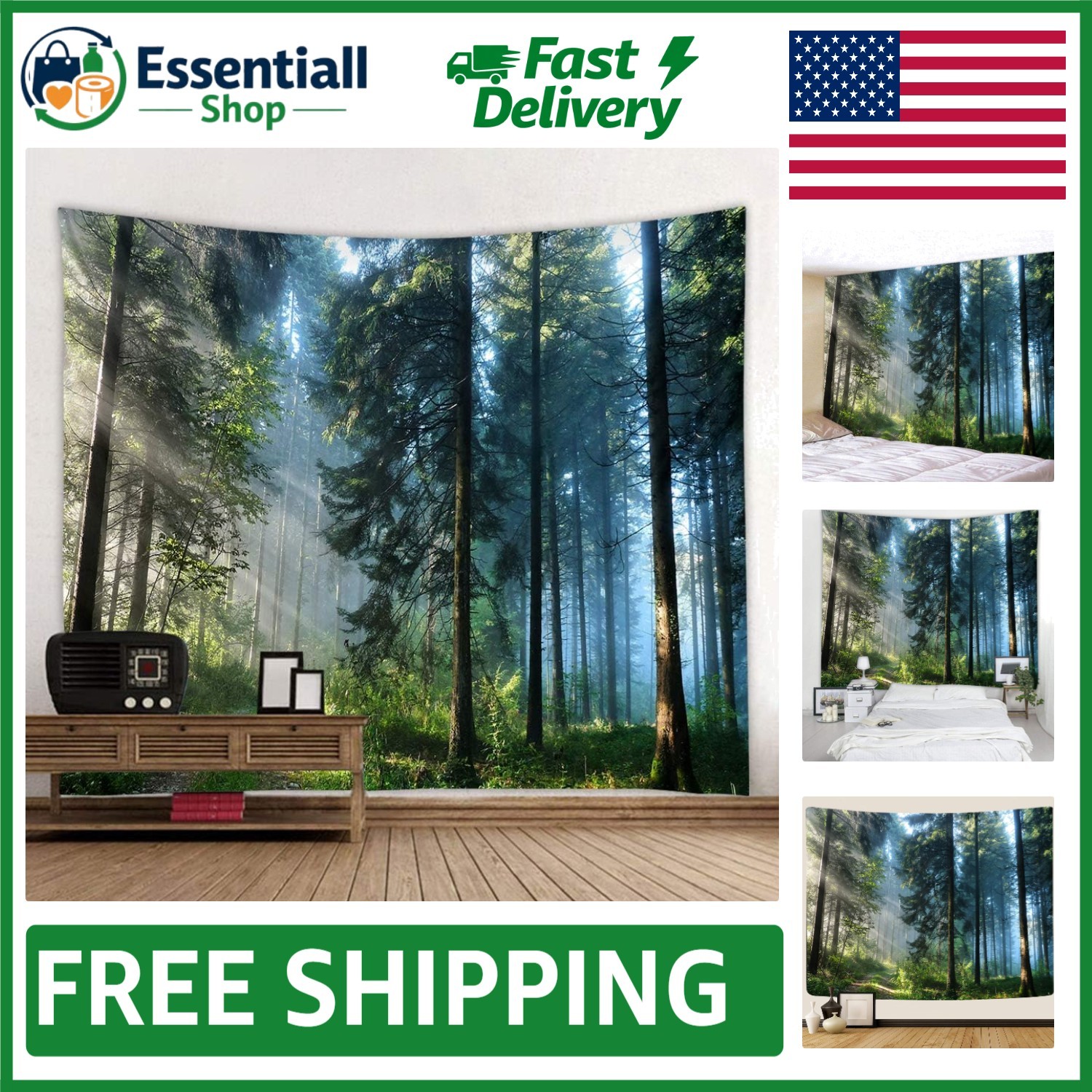 Multi-Functional Forest Tapestry 78 »L x 60 »W – Perfect Gift for All Occasions