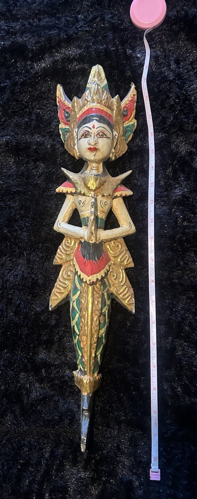 Hand Painted Mermaid Indonesia Gold/Red/Green/Black 20inch