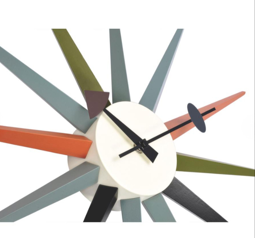 George Nelson Sunburst Wall Clock Multi Color Reproduct Design Furniture