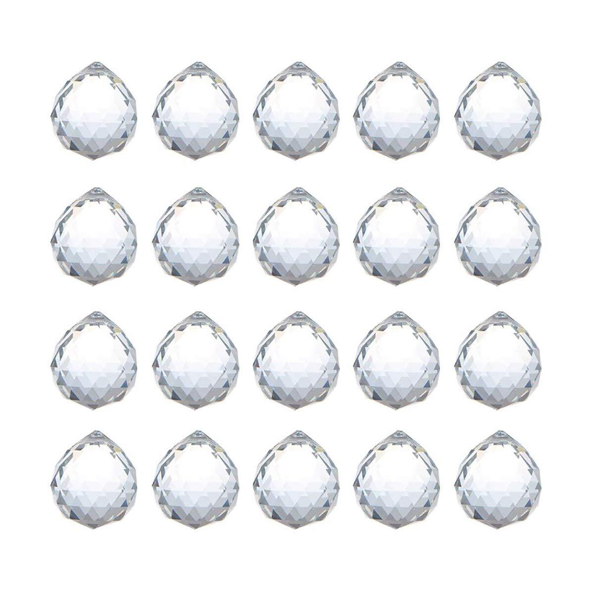 20mm Clear Feng Shui Crystal Ball Prisms Pendant Suncatcher Hanging Faceted
