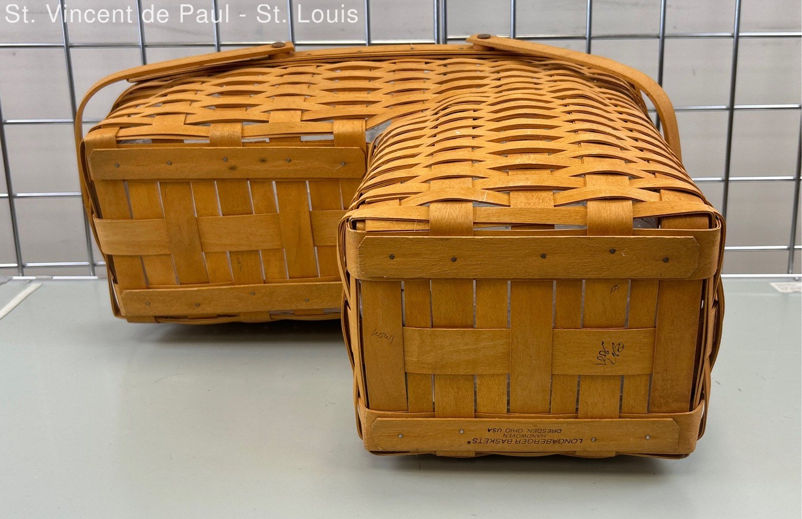 VTG 2001 LONGABERGER Odds & Ends / Step Basket W/ Protector Handwoven