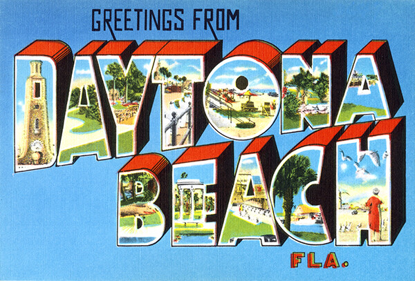 Greetings From Daytona Beach, Florida – 1930&rsquo;s – Vintage Postcard Poster