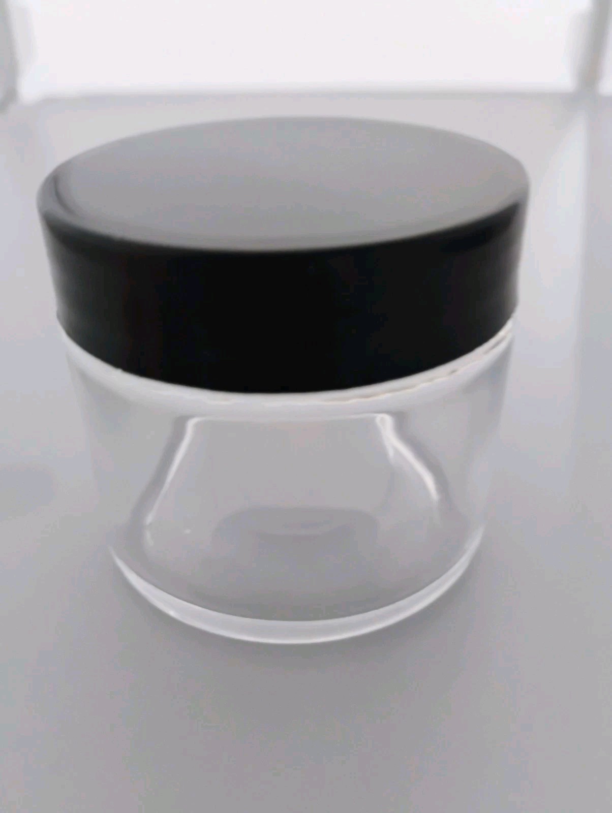2 oz Straight Sided Clear Glass Jar And Smooth Black Lid With Liner Pack Of 36