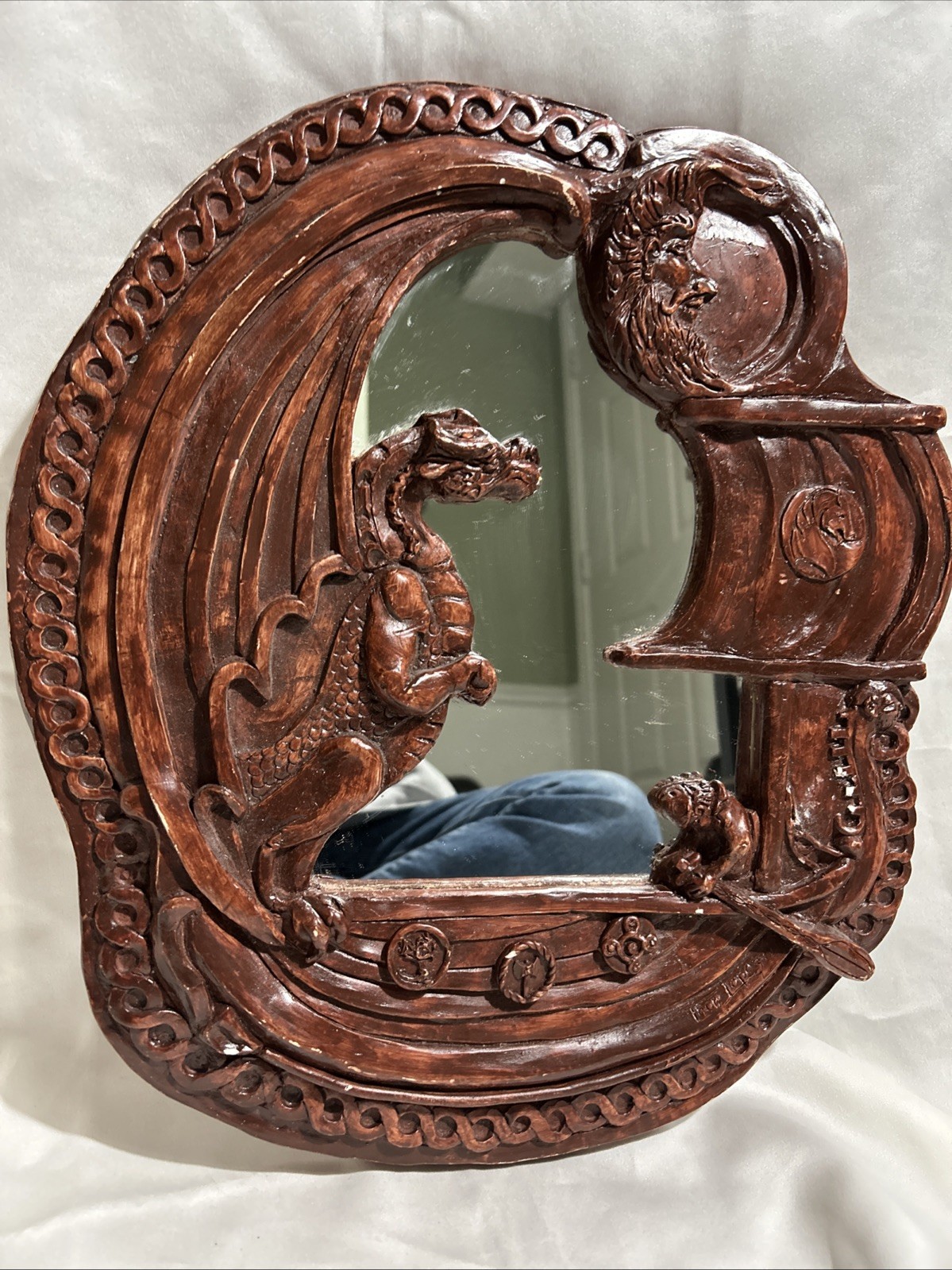 One Of A Kind Handmade Decorative Wall Mirror Made Of Ceramic And Glass