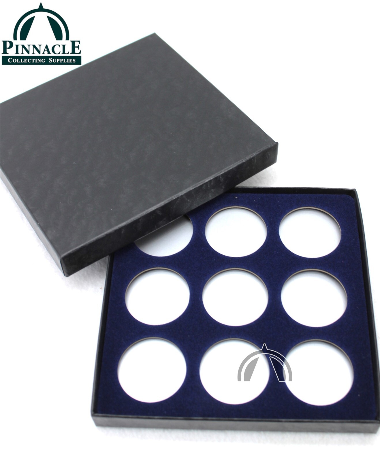 Box for 9 US Half Dollars in Airtite Model T Direct Fit Coin Capsules / Blue