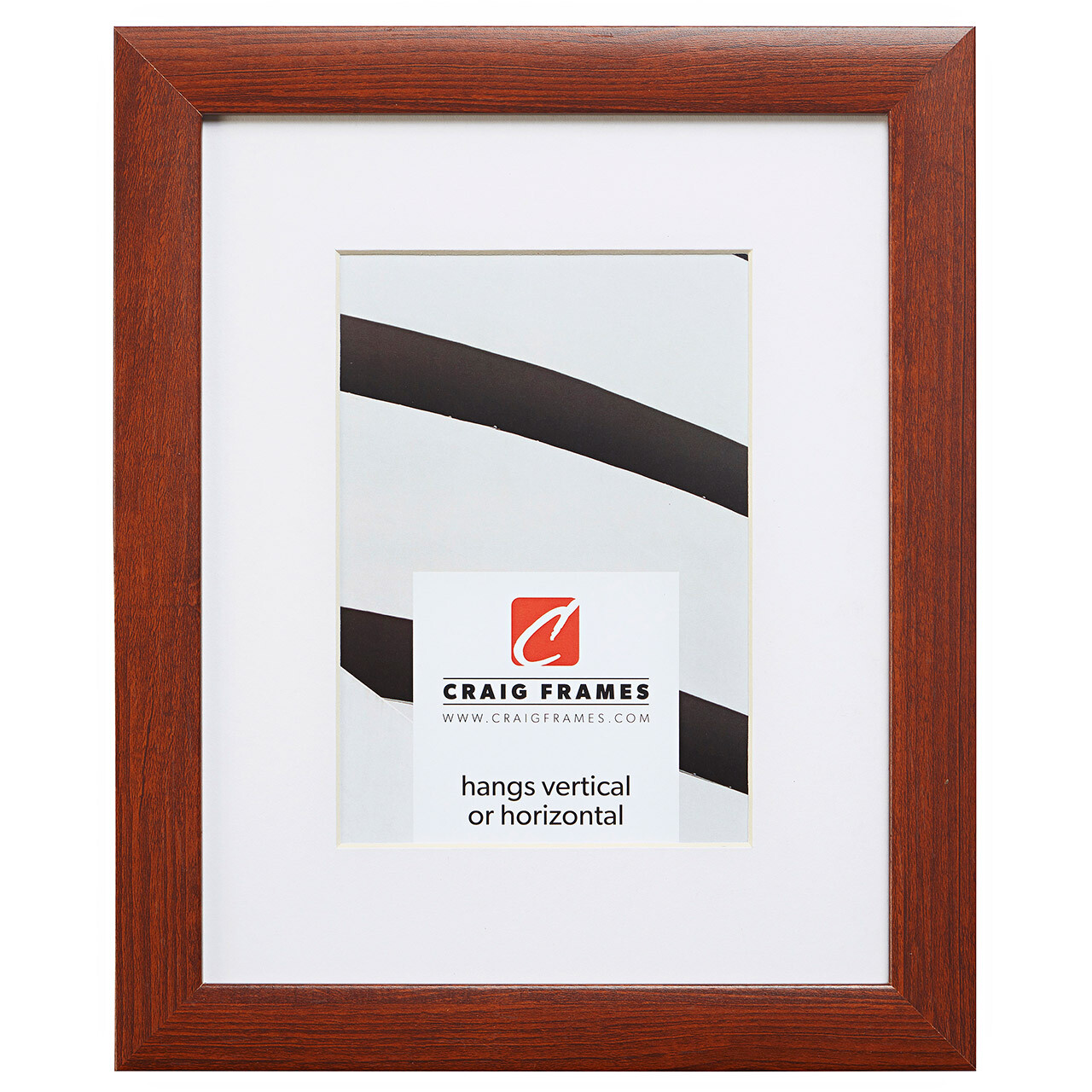 Craig Frames Contemporary 1&Prime; Modern Walnut Brown Picture Frame With a Mat